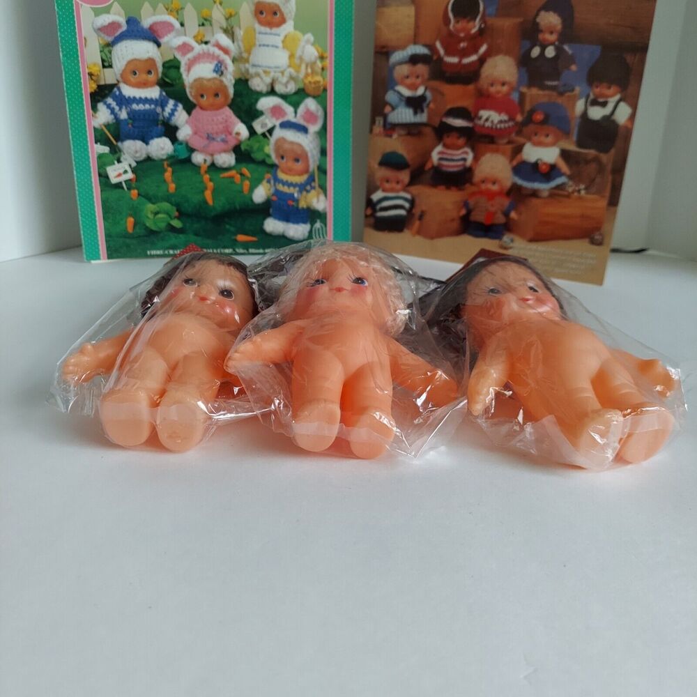 New Fibre Craft Impkins 5.5" Dolls 3319 & Vintage Crochet Pattern Book Lot of 5 - Picture 7 of 13